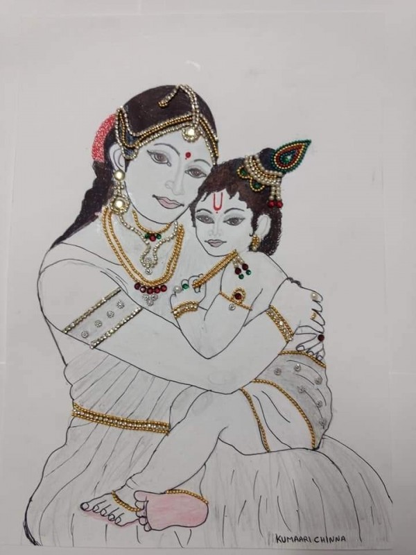 Outline Sketch – Shri Krishna - Desi Painters