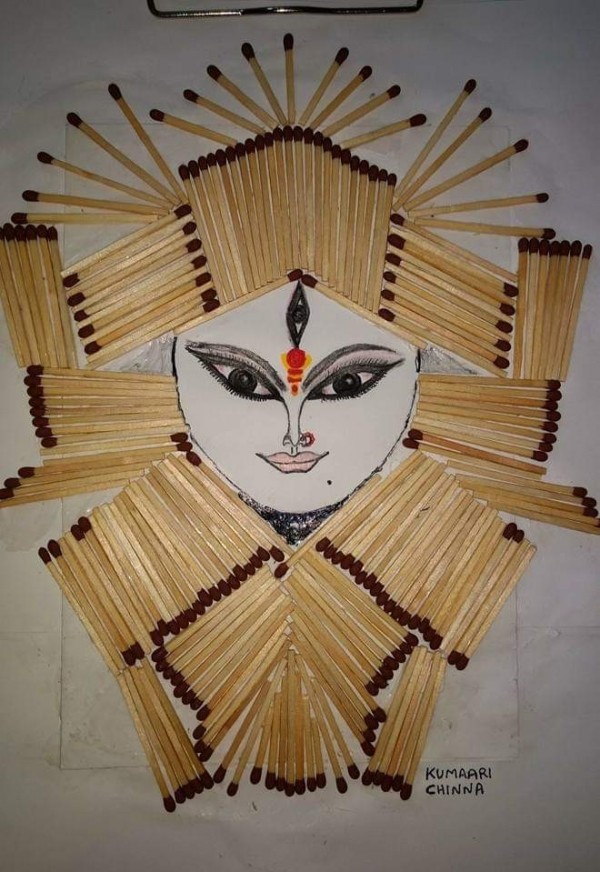 Mixed Painting Of Om Sri Mathre Namaha - DesiPainters.com