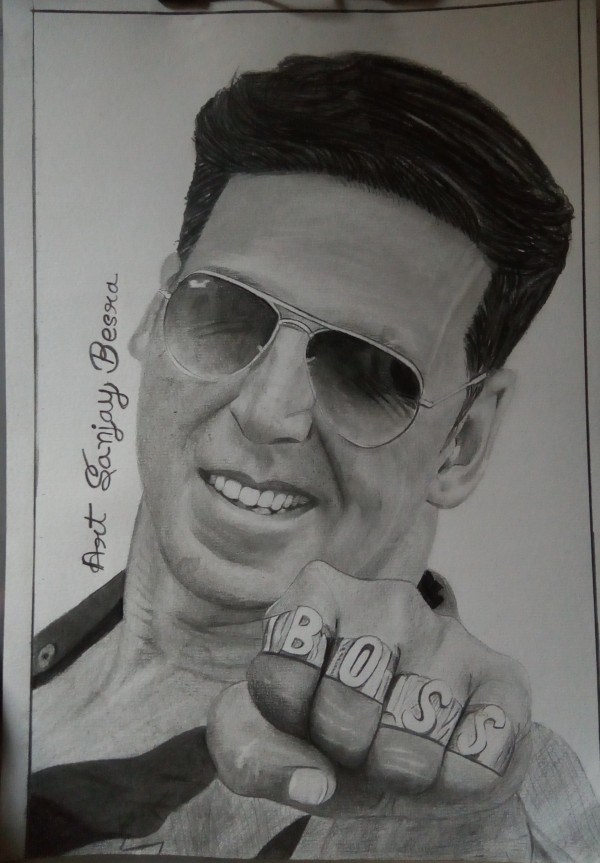 Great Pencil Sketch Of Akshay Kumar - DesiPainters.com