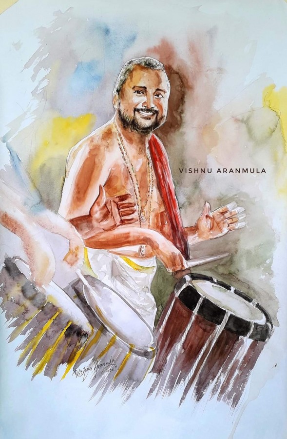 Amazing Watercolor Painting Of Malayalam Actor Jayaram - DesiPainters.com