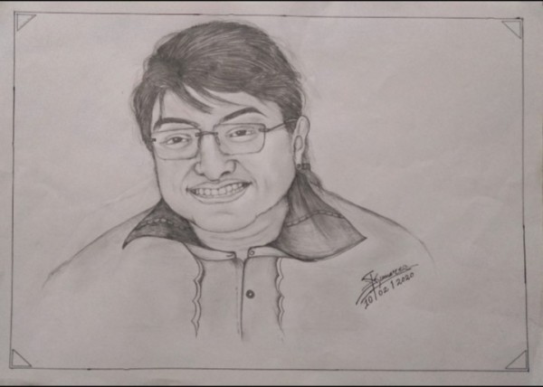 Amazing Pencil Sketch Of Favourite Teacher By Shubham Carpenter - DesiPainters.com