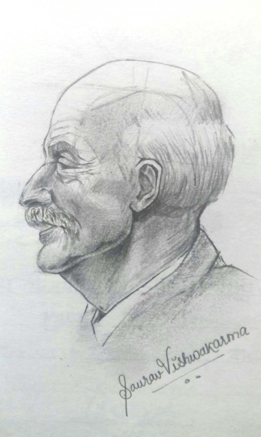 Wonderful Pencil Sketch Art Of Old Man Portrait - DesiPainters.com