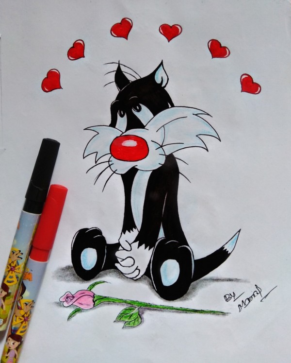 Great Pencil Color Art Of Sylvester - DesiPainters.com