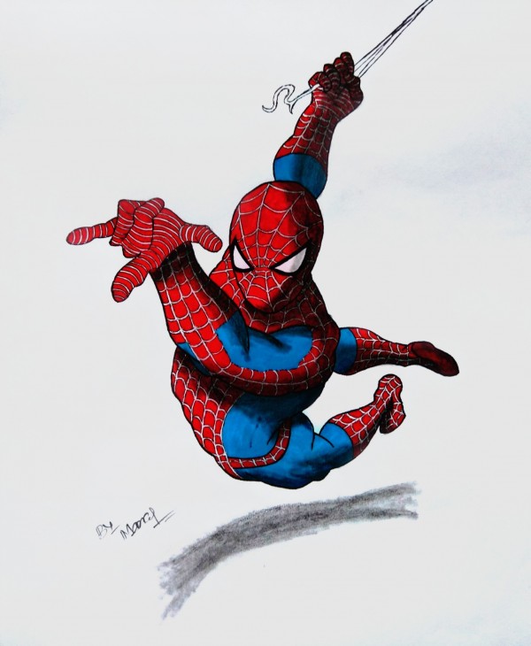 Fantastic Watercolor Painting Of Spider Man - DesiPainters.com