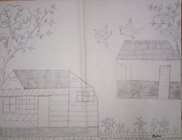 Pencil Sketch Of Chirping Birds - DesiPainters.com