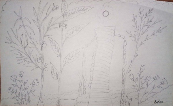 Pencil Sketch Of Scenery By Rehana - DesiPainters.com