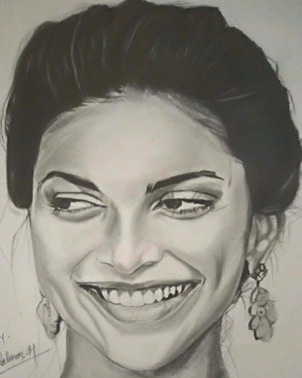 Brilliant Pencil Sketch Of Deepika Padukone - DesiPainters.com