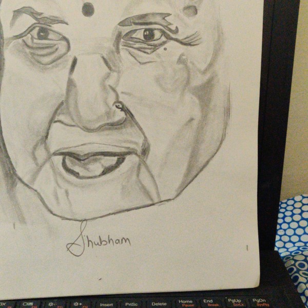 Pencil Sketch Of My Grand Mother - DesiPainters.com