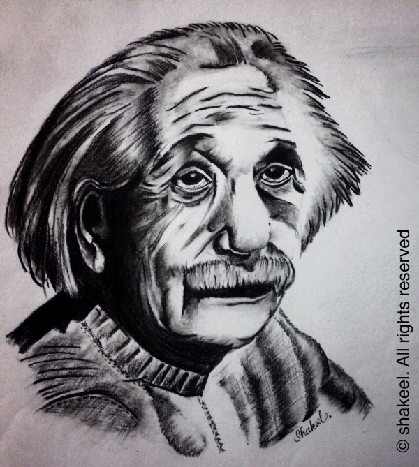 Great Pencil Sketch Of Albert Einstein - DesiPainters.com