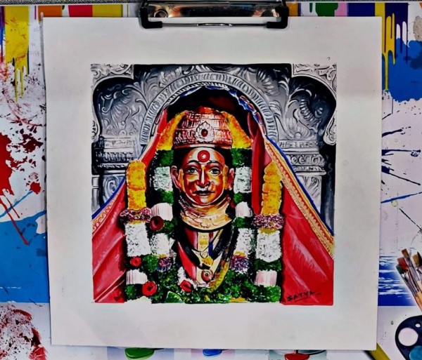 Watercolor Painting Of Ekvira Aai - DesiPainters.com