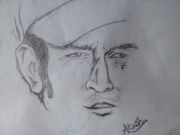 Amazing Pencil Sketch Of MS Dhoni - DesiPainters.com