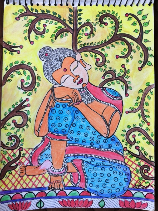 Wonderful Pencil Sketch Of Lord Buddha - DesiPainters.com