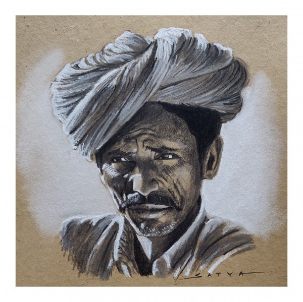 Perfect Charcoal Sketch Of Man - DesiPainters.com