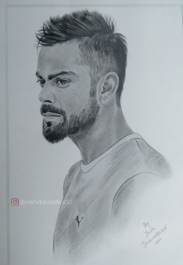 Virat Kohli sketch - DesiPainters.com