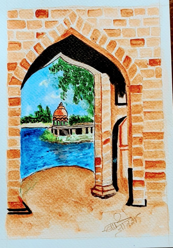 Banaras ghat ka chitran - DesiPainters.com