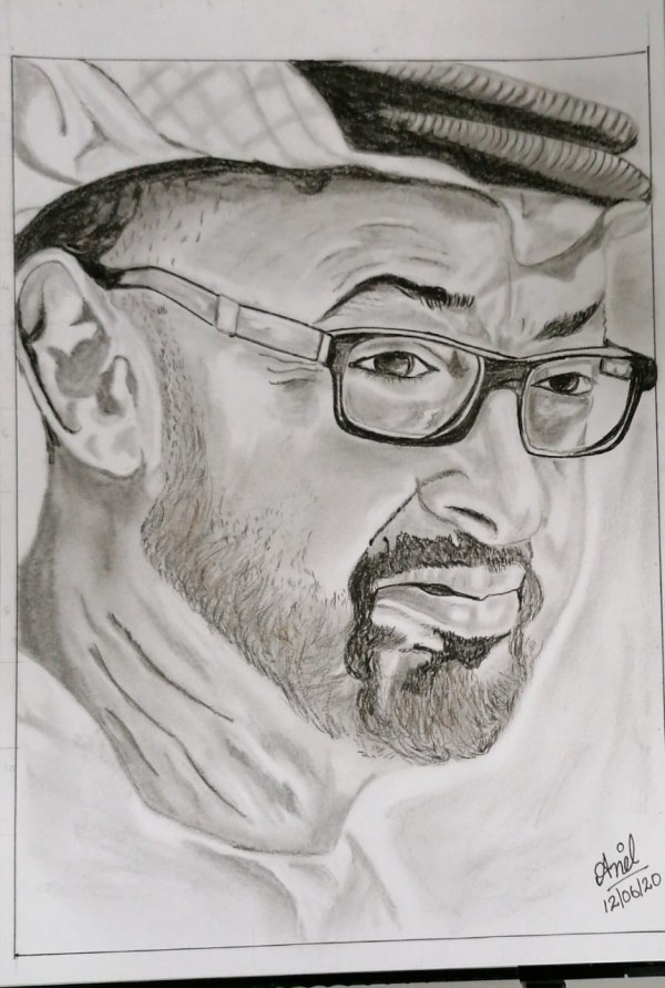 His Highness Sheikh Mohamed bin Zayed Al Nahyan, Crown Prince of the Emirate of Abu Dhabi - DesiPainters.com