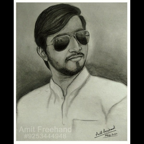 Pencil sketch of a boy - DesiPainters.com