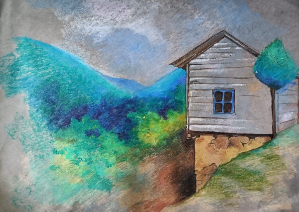 Outdoor study in Nepal drawing by deeep - DesiPainters.com