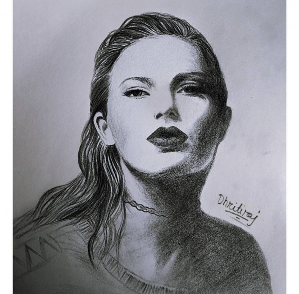 Pencil sketch of Taylor Swift - DesiPainters.com