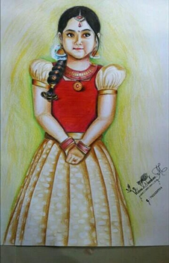 Traditional Baby Girl - DesiPainters.com