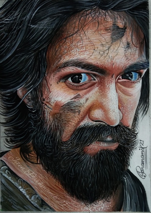 Kgf YASH art by Jiten Paramanik - DesiPainters.com