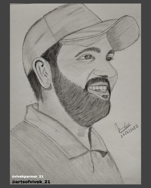 Rohit Sharma Sketch | Vivek Parmar Arts - DesiPainters.com