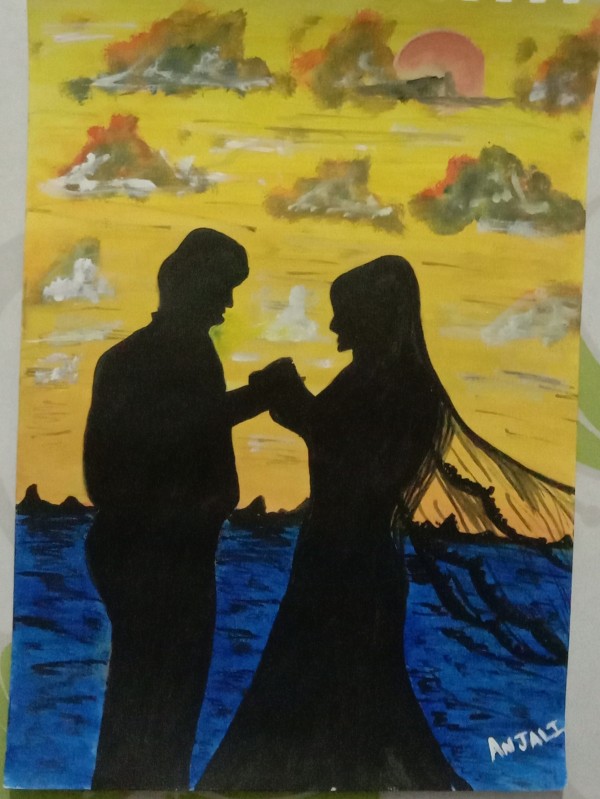 Cute couple painting - DesiPainters.com
