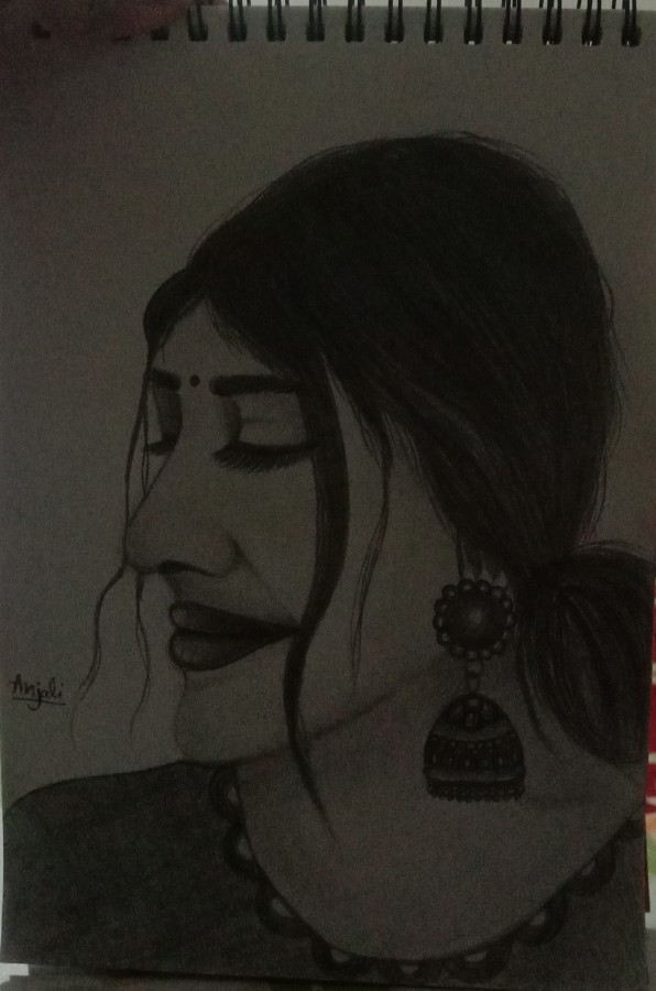Beautiful women  pencil sketch - DesiPainters.com