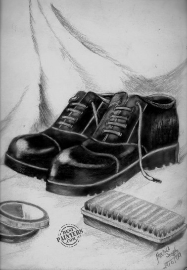 Leather Shoes - DesiPainters.com