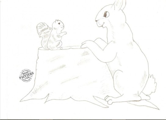 Rabbit & Squirrel - DesiPainters.com