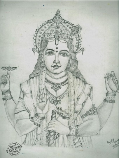 Lord Vishnu - DesiPainters.com