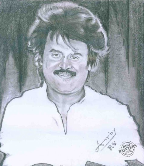 Tamil Actor Rajinikanth - DesiPainters.com