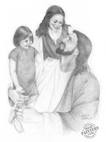 Jesus With Children - DesiPainters.com
