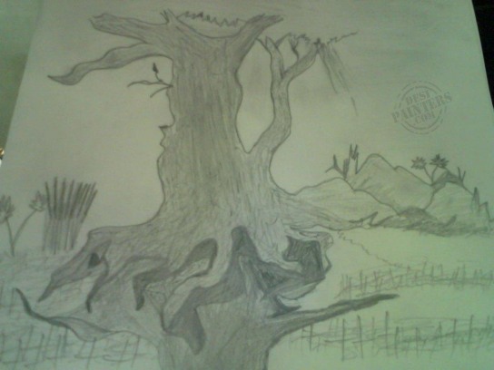 an old tree - DesiPainters.com