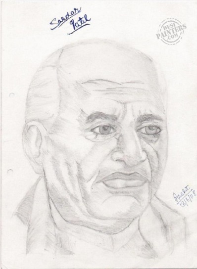 The Iron Man of India: Sardar Patel - DesiPainters.com