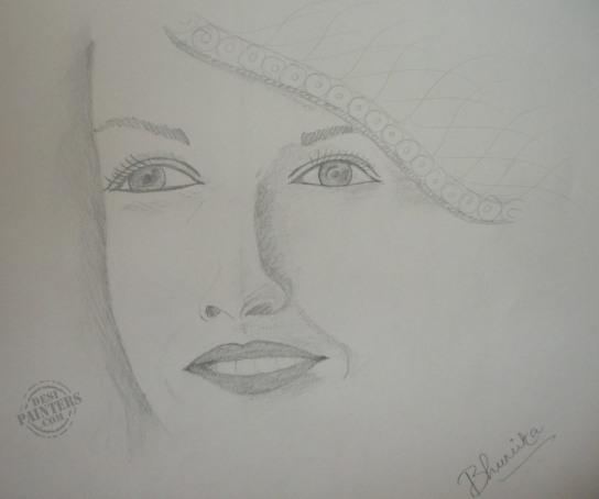 Woman Sketch - DesiPainters.com