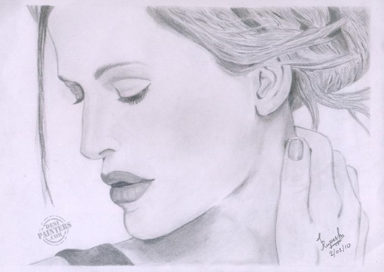 Jennifer Garner Pencil Sketch - DesiPainters.com