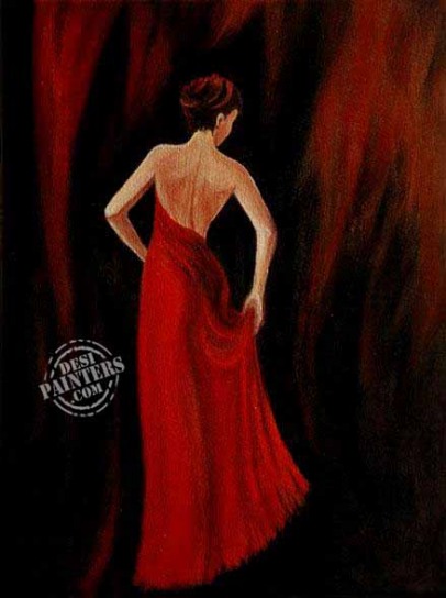 Lady in red - DesiPainters.com