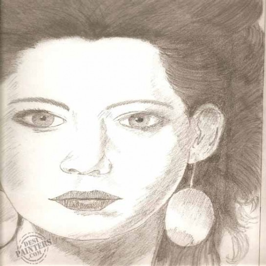 Cute Lady Pencil Sketch