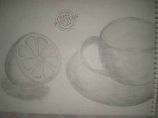 Lemon And Tea Cup - DesiPainters.com