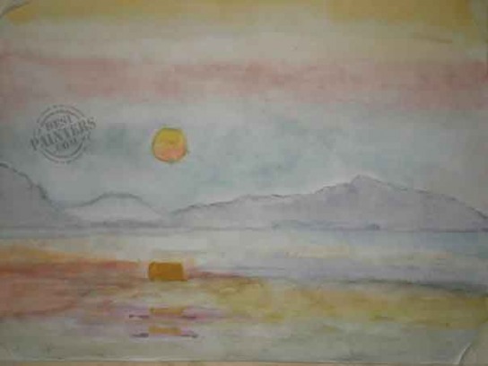 Sun Set Scene - DesiPainters.com