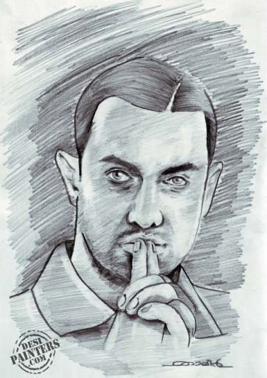 Pencil Sketch of Aamir Khan