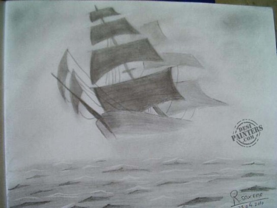 Ship Sketch - DesiPainters.com