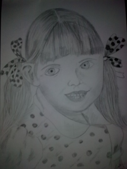 Pencil Sketch of Cute Girl