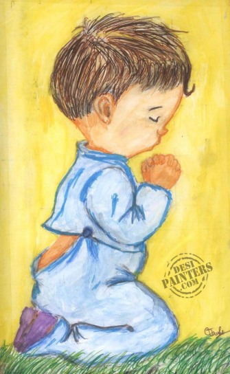 Praying Kid - DesiPainters.com