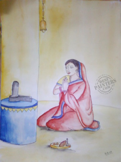 Lady Praying - DesiPainters.com