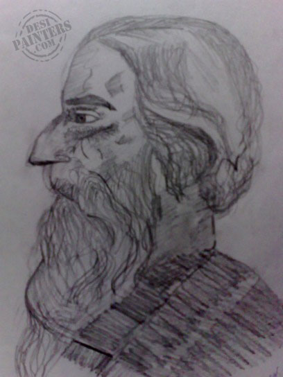 Tagore’s Face - DesiPainters.com