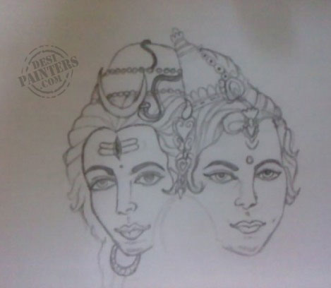 Shiv Parvati - DesiPainters.com