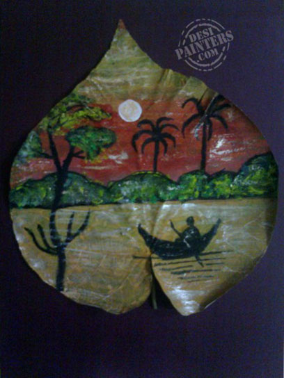 Real Leaf Painting - DesiPainters.com