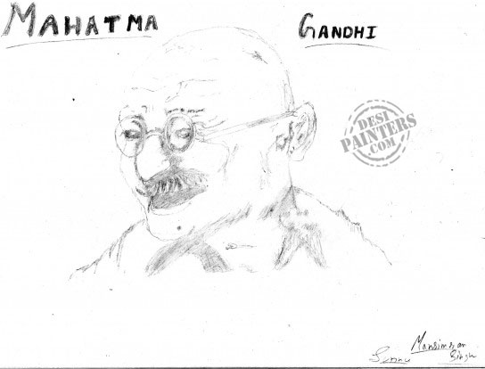 Baapu Gandhi - DesiPainters.com